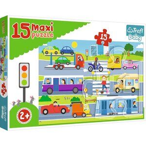 Trefl Baby Maxi Large Puzzle 15 Pieces -Vehicles in the City Age 2+ New Sealed